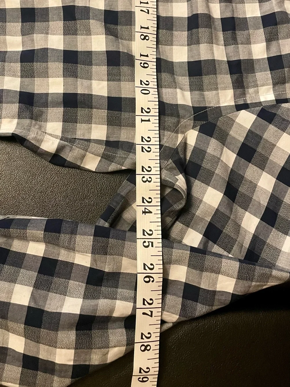 Banana Republic 100% Cotton Men's Blue Grey Plaid Button Down Long Sleeve Shirt